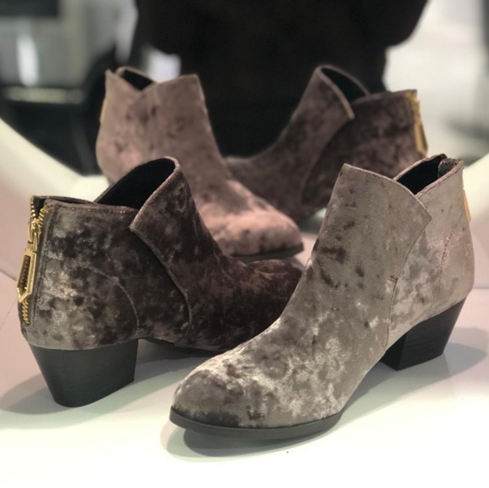 Grey Velvet bootie